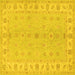 Square Oriental Yellow Traditional Rug, tr1453yw