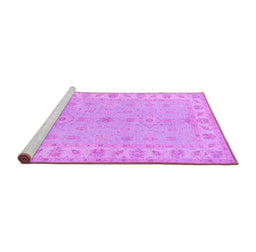 Sideview of Machine Washable Oriental Purple Traditional Area Rugs, wshtr1453pur