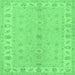 Square Oriental Emerald Green Traditional Rug, tr1453emgrn