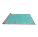 Sideview of Machine Washable Oriental Light Blue Traditional Rug, wshtr1453lblu