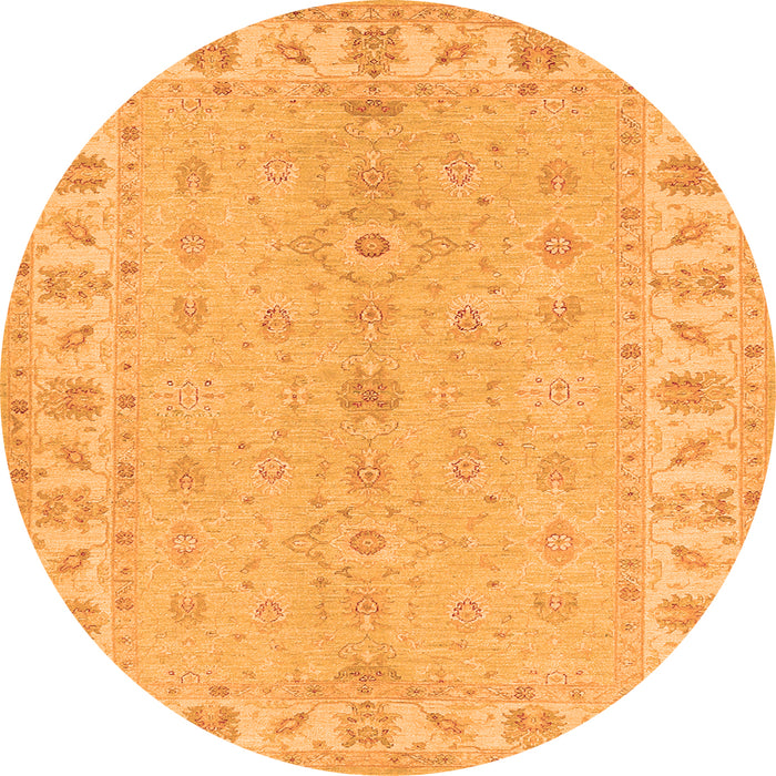 Square Oriental Orange Traditional Rug, tr1453org