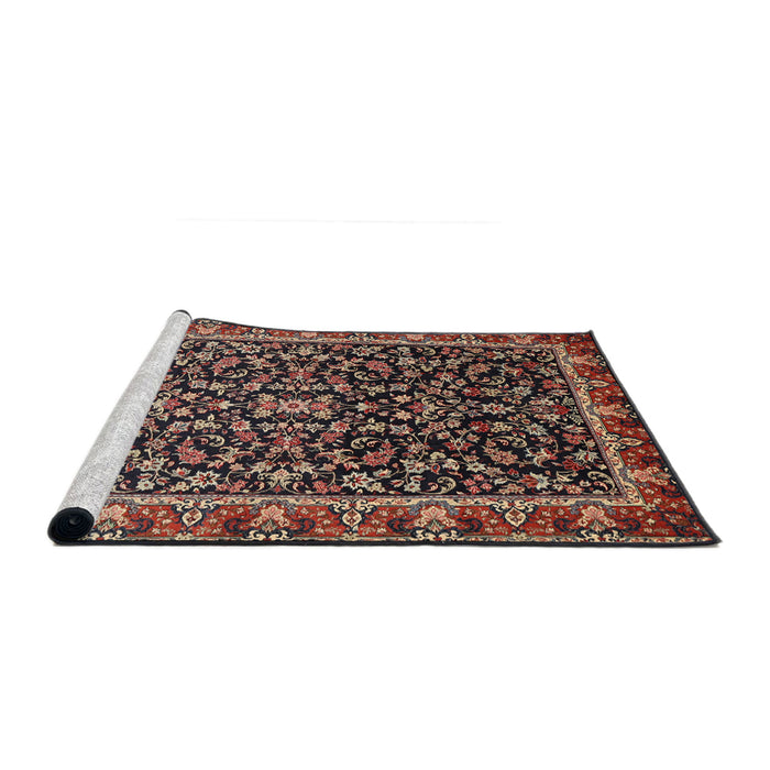 Sideview of Machine Washable Traditional Camel Brown Rug, wshtr1454