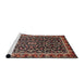 Sideview of Machine Washable Traditional Camel Brown Rug, wshtr1454