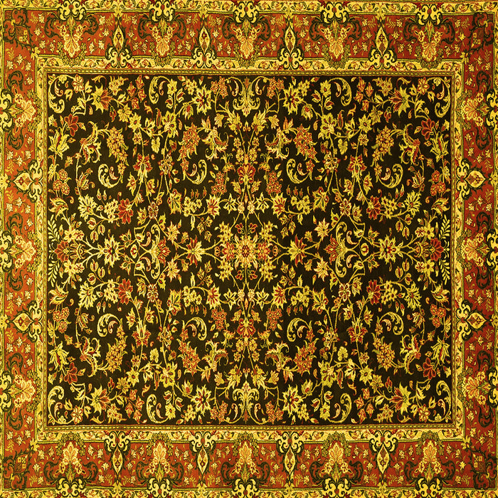 Square Persian Yellow Traditional Rug, tr1454yw