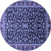 Round Persian Blue Traditional Rug, tr1454blu
