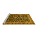 Sideview of Machine Washable Persian Yellow Traditional Rug, wshtr1454yw