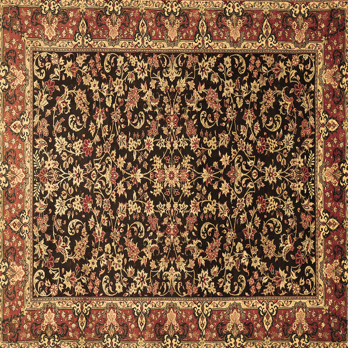 Square Machine Washable Persian Brown Traditional Rug, wshtr1454brn