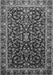 Serging Thickness of Machine Washable Persian Gray Traditional Rug, wshtr1454gry