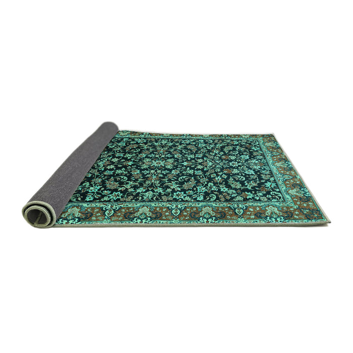 Sideview of Persian Turquoise Traditional Rug, tr1454turq
