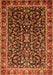 Serging Thickness of Machine Washable Persian Orange Traditional Area Rugs, wshtr1454org