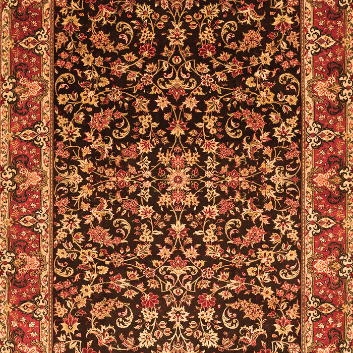 Serging Thickness of Machine Washable Persian Orange Traditional Area Rugs, wshtr1454org