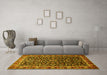 Machine Washable Persian Yellow Traditional Rug in a Living Room, wshtr1454yw