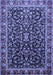 Machine Washable Persian Blue Traditional Rug, wshtr1454blu