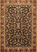 Machine Washable Persian Brown Traditional Rug, wshtr1454brn