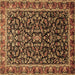 Square Persian Brown Traditional Rug, tr1454brn