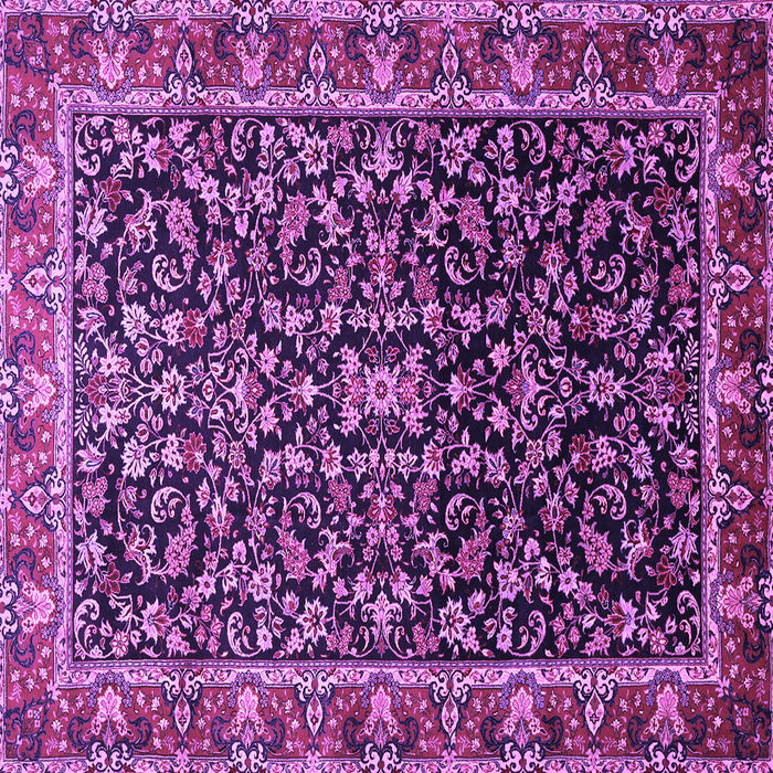 Square Machine Washable Persian Purple Traditional Area Rugs, wshtr1454pur