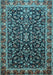 Machine Washable Persian Light Blue Traditional Rug, wshtr1454lblu