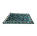 Sideview of Machine Washable Persian Light Blue Traditional Rug, wshtr1454lblu