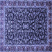 Square Persian Blue Traditional Rug, tr1454blu