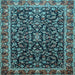 Square Machine Washable Persian Light Blue Traditional Rug, wshtr1454lblu