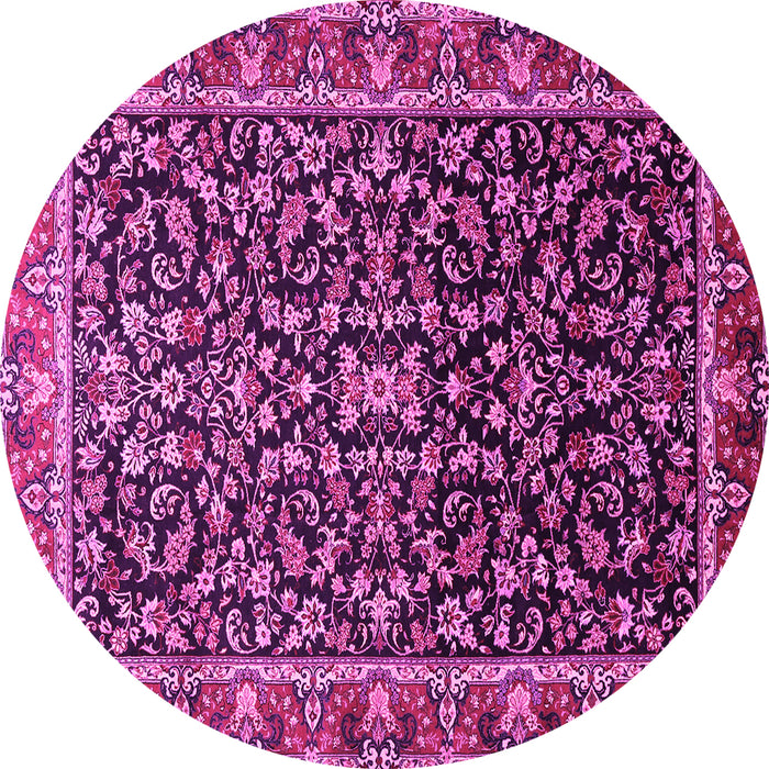 Round Persian Pink Traditional Rug, tr1454pnk