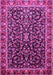 Machine Washable Persian Pink Traditional Rug, wshtr1454pnk