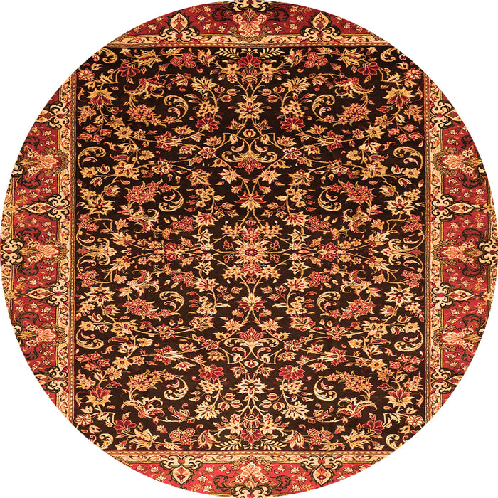 Machine Washable Persian Orange Traditional Area Rugs, wshtr1454org