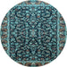 Round Persian Light Blue Traditional Rug, tr1454lblu