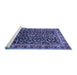 Sideview of Machine Washable Persian Blue Traditional Rug, wshtr1454blu