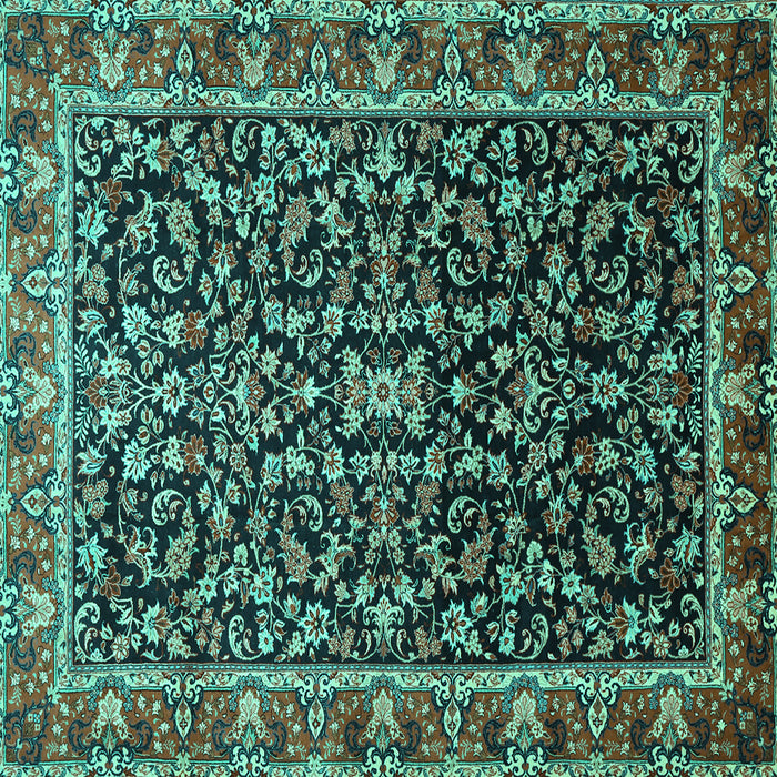 Square Persian Turquoise Traditional Rug, tr1454turq
