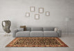 Machine Washable Persian Brown Traditional Rug in a Living Room,, wshtr1454brn