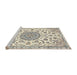 Sideview of Machine Washable Traditional Khaki Green Rug, wshtr1455