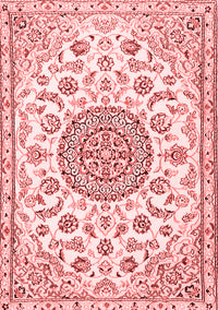 Medallion Red Traditional Rug, tr1455red