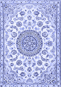 Medallion Blue Traditional Rug, tr1455blu