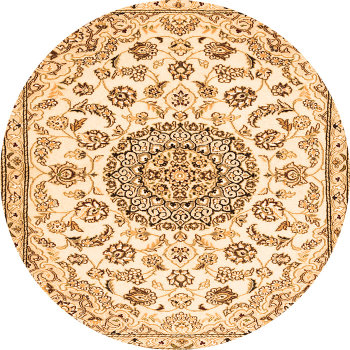 Machine Washable Medallion Orange Traditional Area Rugs, wshtr1455org