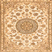 Serging Thickness of Medallion Orange Traditional Rug, tr1455org