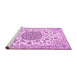 Sideview of Machine Washable Medallion Pink Traditional Rug, wshtr1455pnk