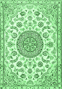 Medallion Emerald Green Traditional Rug, tr1455emgrn