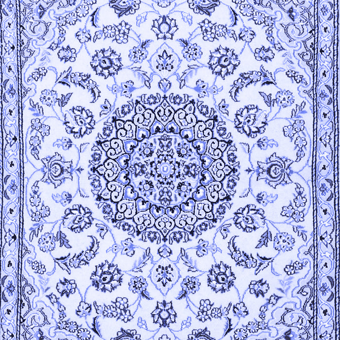Medallion Blue Traditional Rug, tr1455blu