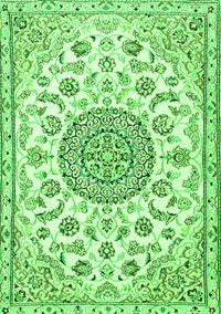 Medallion Green Traditional Rug, tr1455grn