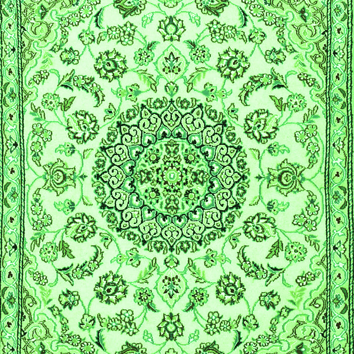 Medallion Green Traditional Rug, tr1455grn