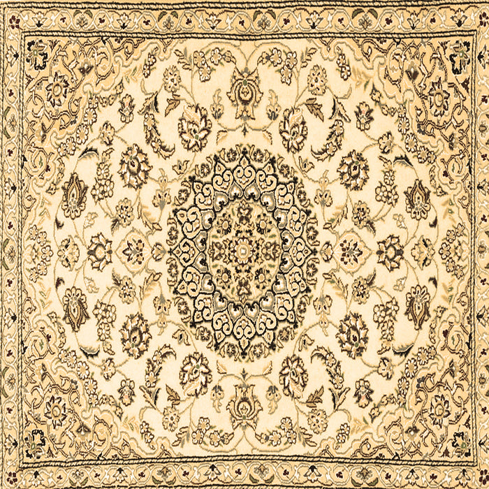 Square Medallion Brown Traditional Rug, tr1455brn