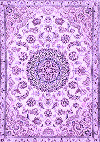 Medallion Purple Traditional Rug, tr1455pur