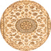 Square Medallion Orange Traditional Rug, tr1455org