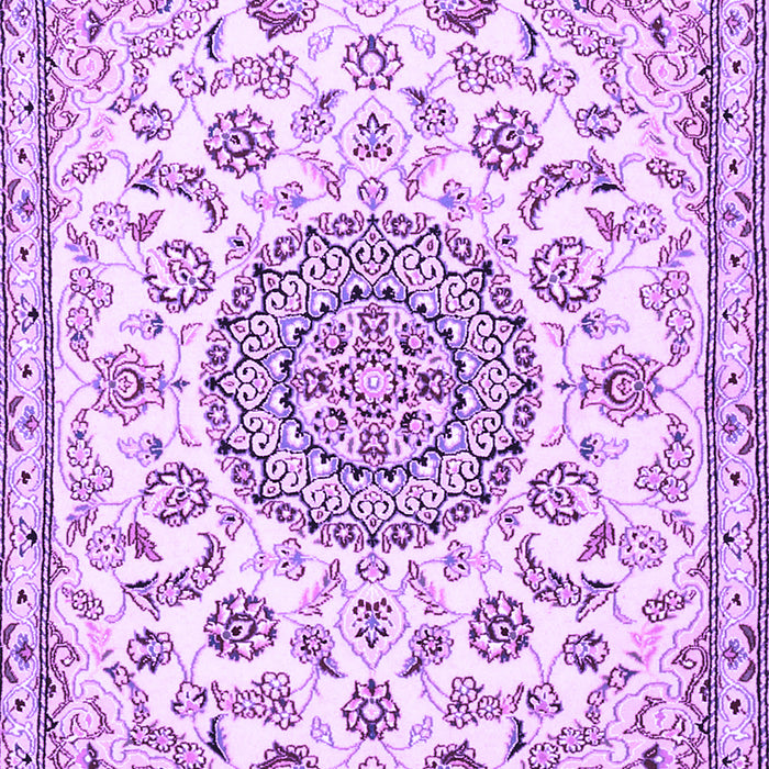 Machine Washable Medallion Purple Traditional Area Rugs, wshtr1455pur