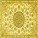 Square Medallion Yellow Traditional Rug, tr1455yw