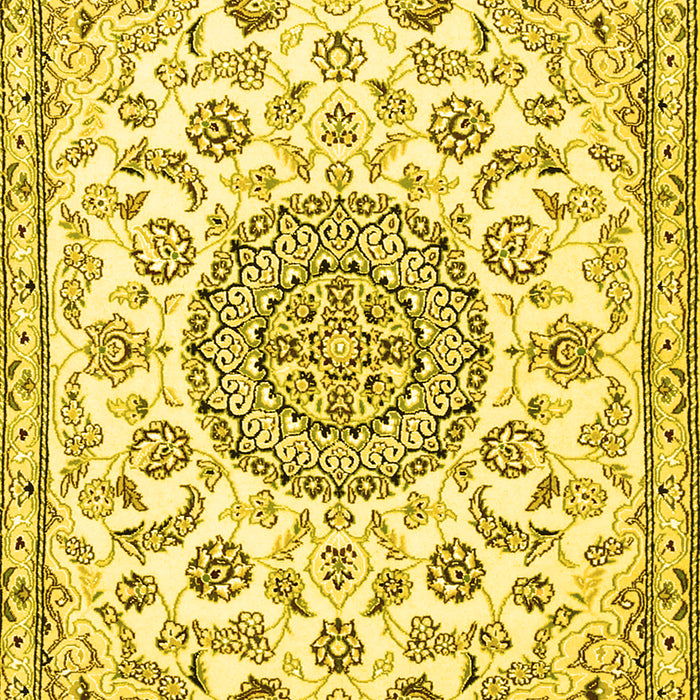 Medallion Yellow Traditional Rug, tr1455yw