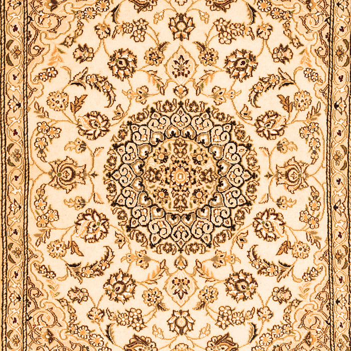 Serging Thickness of Machine Washable Medallion Orange Traditional Area Rugs, wshtr1455org