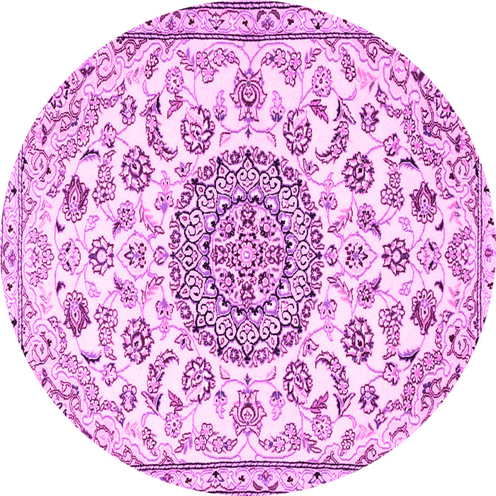 Round Medallion Pink Traditional Rug, tr1455pnk
