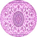 Round Medallion Pink Traditional Rug, tr1455pnk